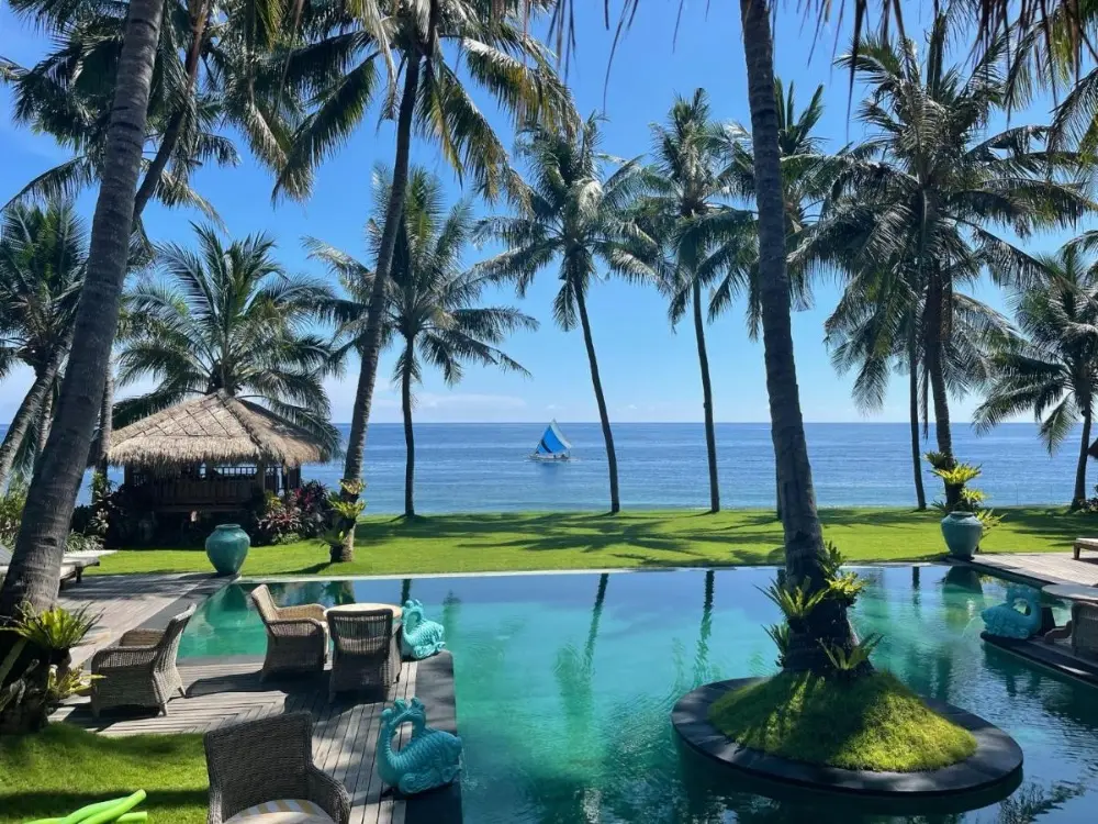 Captivating ocean view from a villa, representing the charm of a beach resort in Bali.