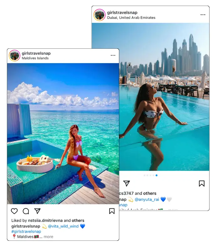 Two examples of a UGC post, illustrating a hotel marketing mistake which is not no underestimate the user-generated content.