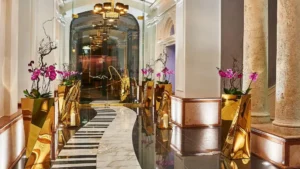 A piano music-themed reception in one of the best music-themed hotels in the world.