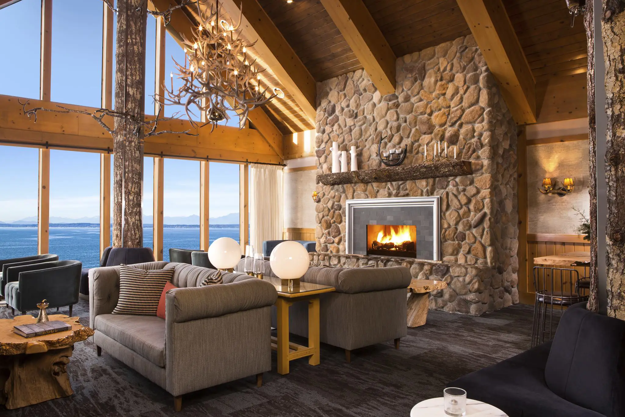 A cosy room with a stunning view in the Edgewater, one of the best music-themed hotels worldwide.