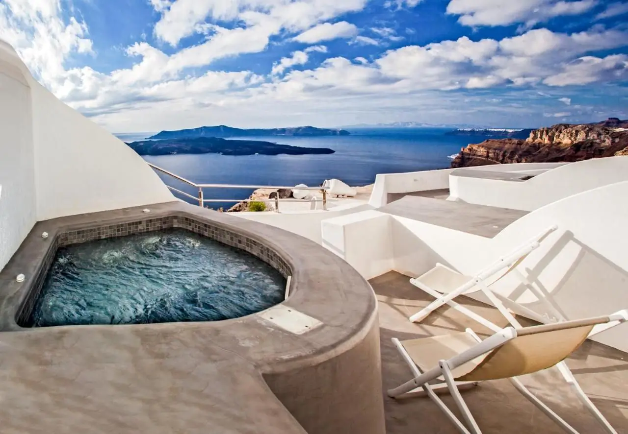 romantic hotels in Santorini villa irini fira three